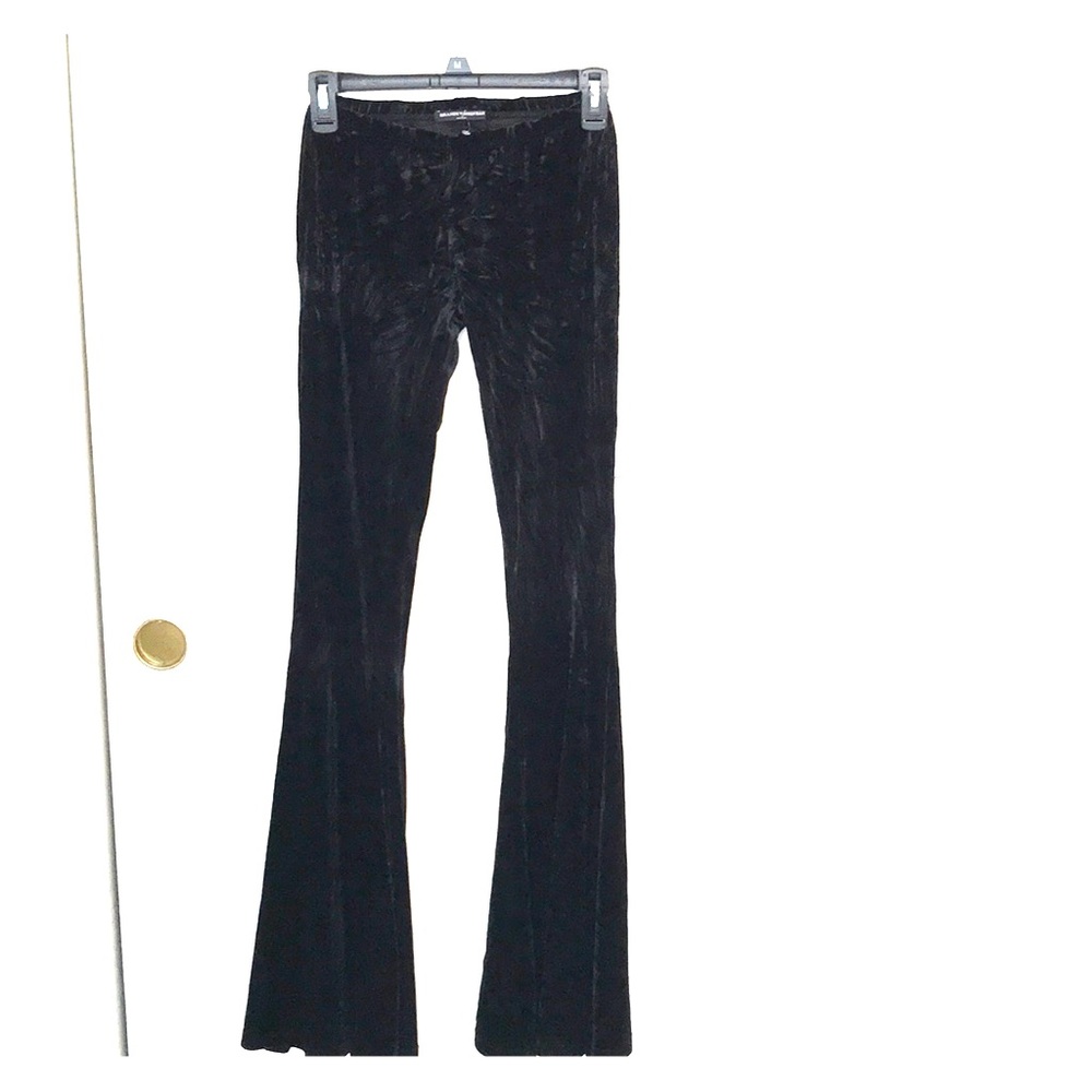 Brandy Melville Black Velvet Fit-and-Flare Pants